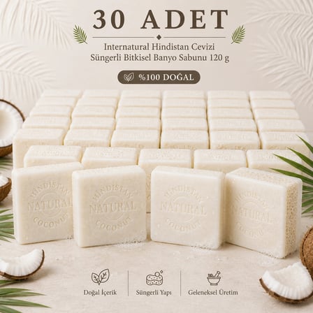 Internatural Hindistan Cevizi Bitkisel Sabun 120 g - 30 Adet