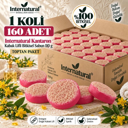 Internatural Kantaron Kabak Lifli Bitkisel Sabun 160'lı Paket (160 x 110 g)