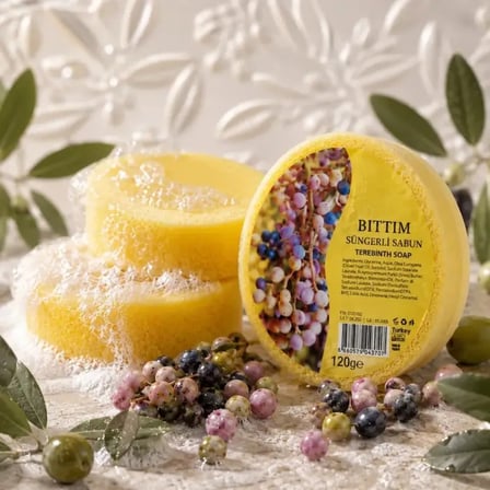Internatural Bıttım Süngerli Bitkisel Banyo Sabunu 20'li Paket (20 x 120 g)