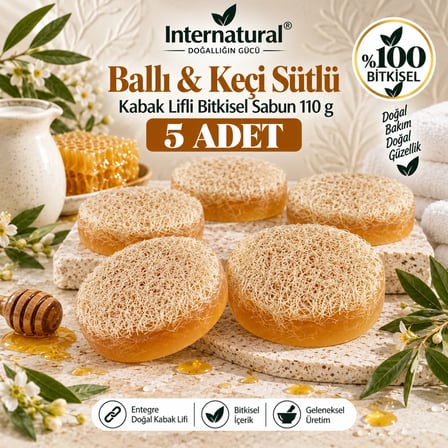 Internatural Ballı & Keçi Sütlü Kabak Lifli 5'li Paket (5 x 110 g)