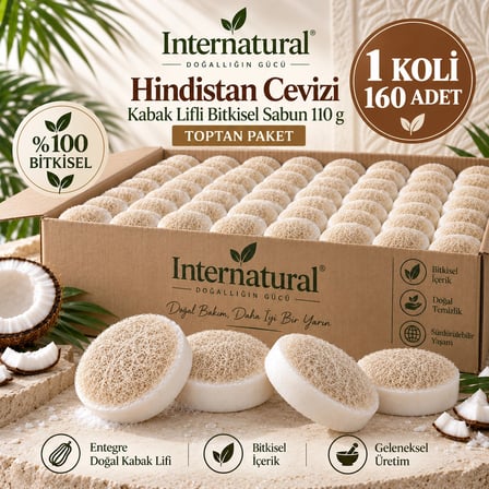 Internatural Ardıç Katranı Kabak Lifli Bitkisel Sabun 160'lı Paket (160 x 110 g)