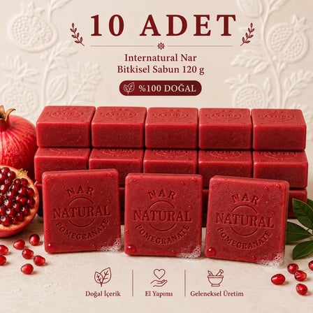 Internatural Nar Bitkisel Sabun 120 g - 10 Adet