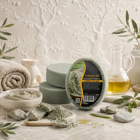 Internatural Termal Kil Süngerli Bitkisel Banyo Sabunu 20'li Paket (20 x 120 g)
