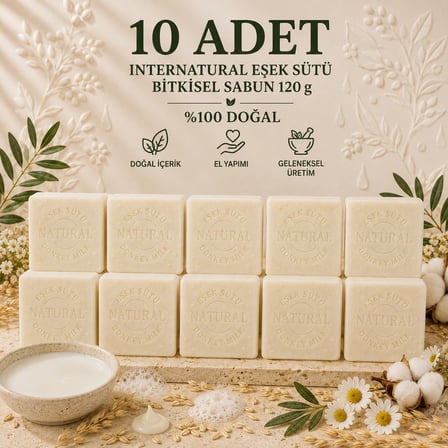 Internatural Eşek Sütü Bitkisel Sabun 120 g - 10 Adet