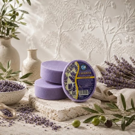 Internatural Lavanta Özlü Süngerli Bitkisel Banyo Sabunu 40'lı Paket (40 x 120 g)