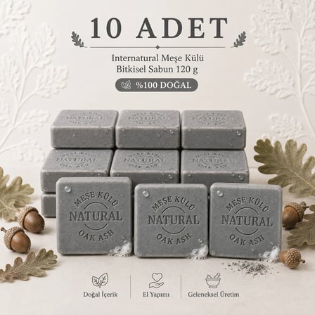 Internatural Meşe Külü Bitkisel Sabun 120 g - 10 Adet