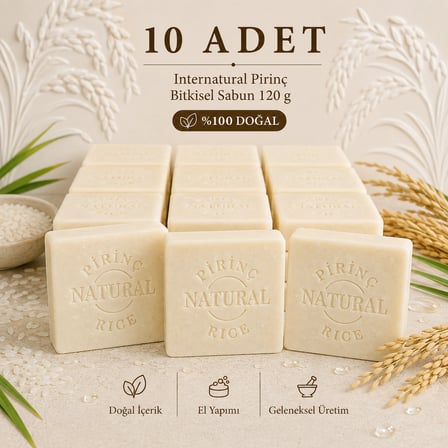Internatural Pirinç Bitkisel Sabun 120 g - 10 Adet