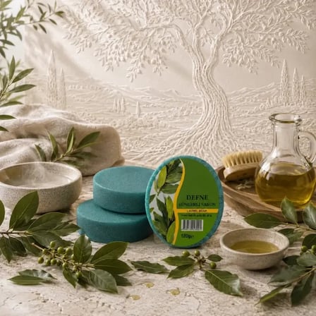 Internatural Defne Süngerli Bitkisel Banyo Sabunu 80'li Koli (80 x 120 g)