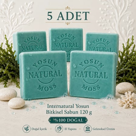 Internatural Yosun Bitkisel Sabun 120 g - 5 Adet