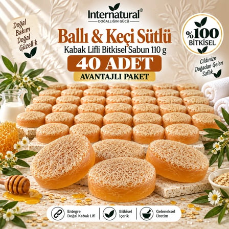 Internatural Ballı & Keçi Sütlü Kabak Lifli 40'lı Paket (40 x 110 g)