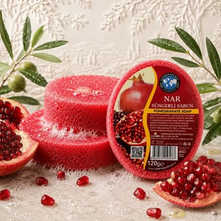 Internatural Nar Süngerli Bitkisel Banyo Sabunu 10'lu Paket (10 x 120 g)