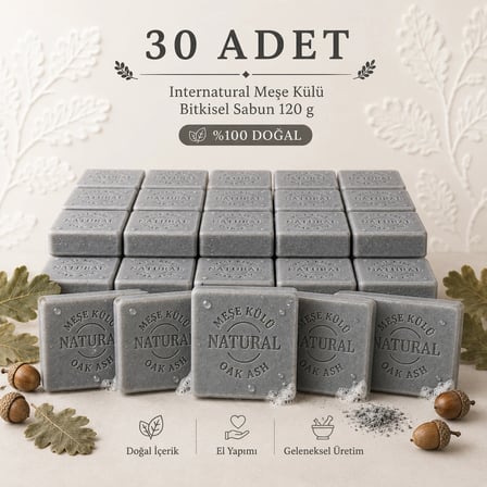 Internatural Meşe Külü Bitkisel Sabun 120 g - 30 Adet