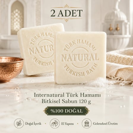 Internatural Türk Hamamı Bitkisel Sabun 120 g - 2 Adet