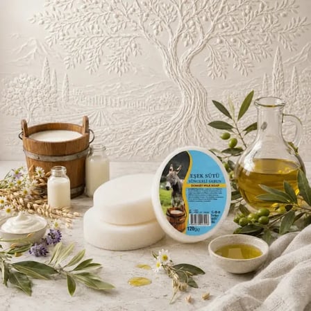 Internatural Eşek Sütü Süngerli Bitkisel Banyo Sabunu 80'li Koli (80 x 120 g)