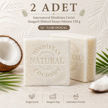 Internatural Hindistan Cevizi Bitkisel Sabun 120 g - 2 Adet