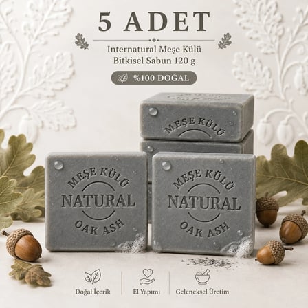 Internatural Meşe Külü Bitkisel Sabun 120 g - 5 Adet