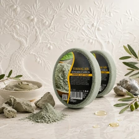 Internatural Termal Kil Süngerli Bitkisel Banyo Sabunu 10'lu Paket (10 x 120 g)