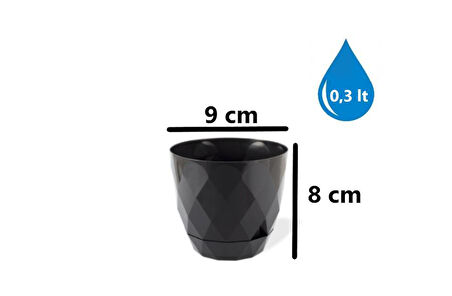 Omnipazar KRS-450 Yakamoz Tabaklı Plastik Saksı Takımı 0.3 Litre No 0