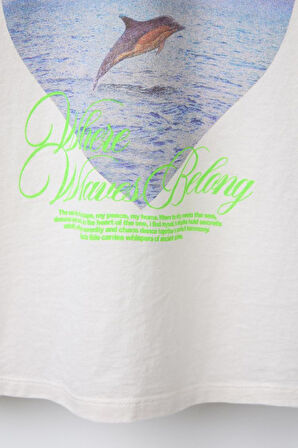 Blue Waters My Hearts Baskılı Kız Çocuk  %100 Pamuk Tişört