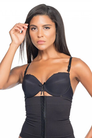 Kadın Siyah Agraflı Çift Kat Bel Korse 2026S