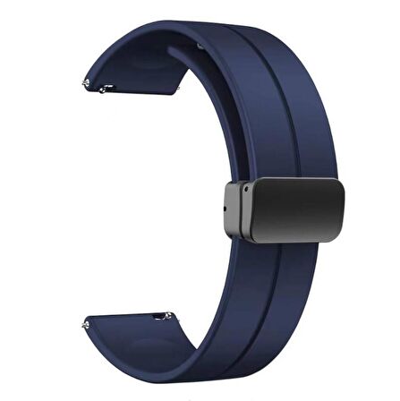 Oppo Watch 46mm 22mm Manyetik Klipsli Silikon Lüx Kordon + Metal Kordon Dönüştürücü