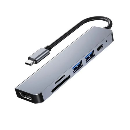 Lunatic 8040 Type C 3.1 HUB - HDMI 4K USB2.0 2xUSB3.0 SD TF PD 60W 6'sı 1 Arada Premium USB Hub