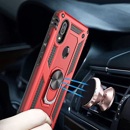 Gpack Huawei Mate 30 Lite Kılıf Vega Standlı Yüzüklü Mıknatıslı