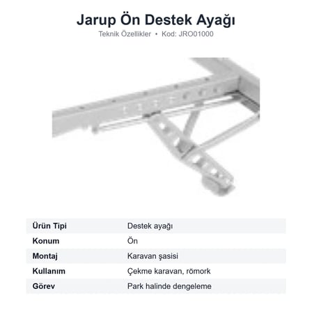 Jarup Karavan Ön Destek Ayağı (JRO01000)