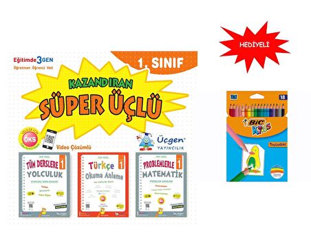 1.Sınıf Kazandıran Süper Üçlü Set+ Bic 18 li Kuru Boya Hediyeli