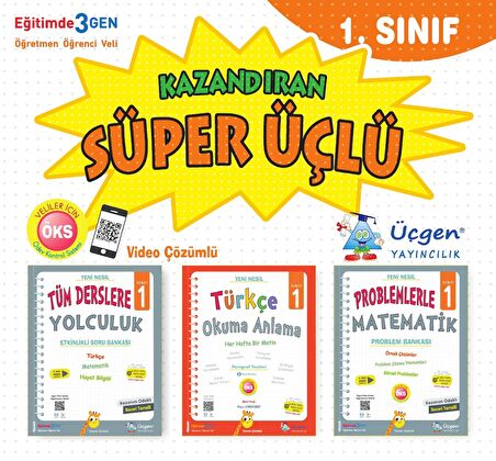1.Sınıf Kazandıran Süper Üçlü Set+ Bic 18 li Kuru Boya Hediyeli