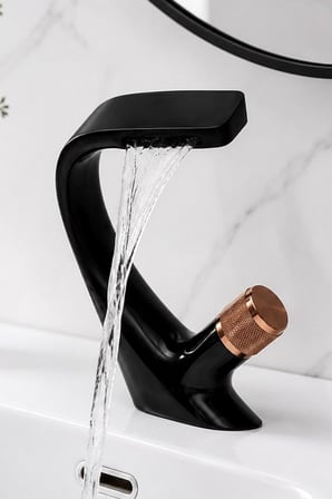 ZEN KISA LAVABO BATARYASI MAT SIYAH-ROSE