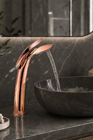 LUCA UZUN LAVABO BATARYASI PARLAK ROSE