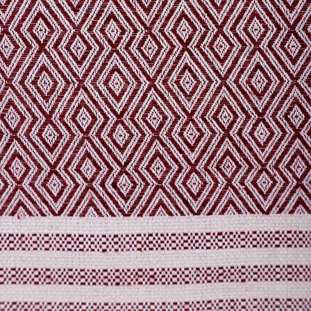 Natural Buldan İşi Kolları Örten Kaymaz Kanepe Çekyat Koltuk Örtüsü 180x300 cm Pamuk Dokuma - MÜRDÜM 