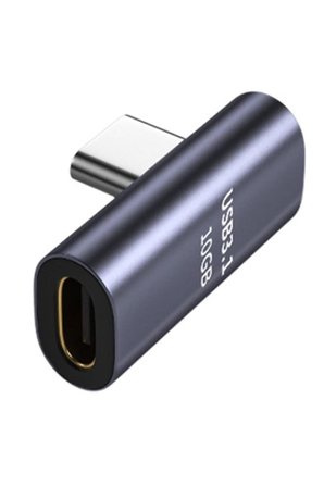 Lunatic 2760 USB Type-C Uzatıcı Çevirici Adaptör 90 Derece Çift Yönlü Süper Hızlı Veri ve Şarj