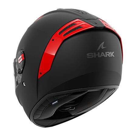 0270 SHARK SPARTAN RS BLANK MAT SP SİYAH KIRMIZI KAPALI KASK