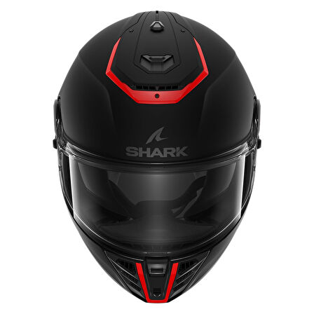 0270 SHARK SPARTAN RS BLANK MAT SP SİYAH KIRMIZI KAPALI KASK
