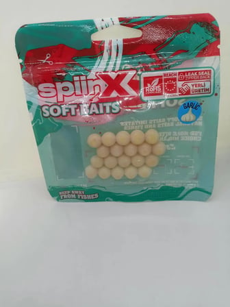 SpiinX Soft Baits Sarımsak Aromalı Alabalık Hazır Top Yem 10mm/20 Adet(Bread)
