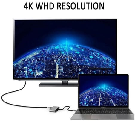 Lunatic 2847 USB Type C To Hdmi VGA 3.1 4K Çevirici Dönüştürücü Adaptör