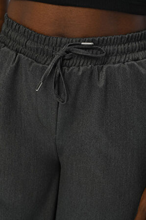 KADIN BELİ LASTİKLİ BOL PAÇA DÜZ RENK PANTOLON