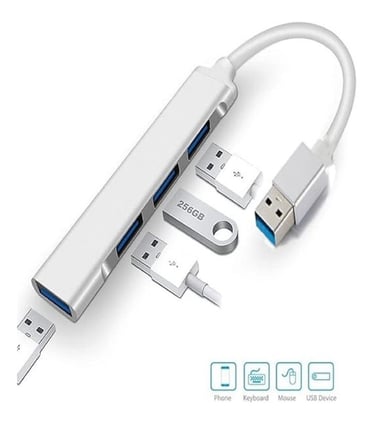 Lunatic 7012 USB 3.0 Hub 4 Portlu Veri USB Adaptörü Süper Hızlı 5Gbps Alüminyum USB HubBütün Cihazlara Uyumludur