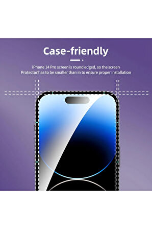 iPhone 14 Pro Darbeye Dayanıklı Şeffaf Nano Ekran Koruyucu Kırılmaz Cam - İnce ve Esnek
