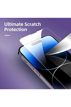 iPhone 14 Pro Darbeye Dayanıklı Şeffaf Nano Ekran Koruyucu Kırılmaz Cam - İnce ve Esnek