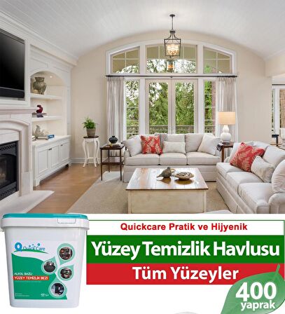 QUICKCARE Dezenfektanlı Yüzey Temizlik Havlusu 400 Yaprak- Limon Kokulu 