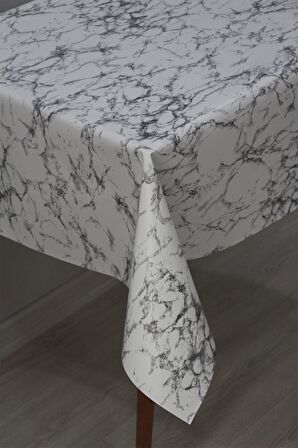 Elyaf Astarlı Silinebilir PVC Muşamba Masa Örtüsü Gri Mermer - 1068-1GR