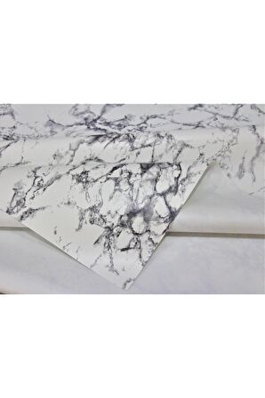 Elyaf Astarlı Silinebilir PVC Muşamba Masa Örtüsü Gri Mermer - 1068-1GR