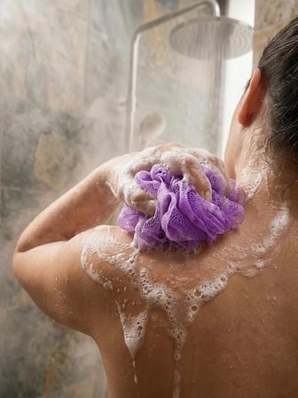 4 Adet Kendinden Sabunlu Banyo Lifi - Lavanta Kokulu Pratik Duş Lifi Seti