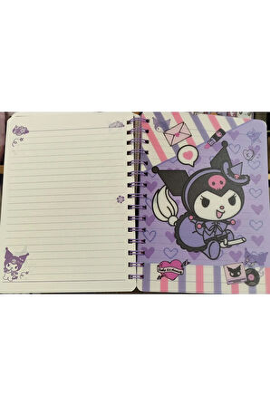 Kuromi Hologram sert kapak spiralli çok amaçlı defter ( 22cm * 15 cm )