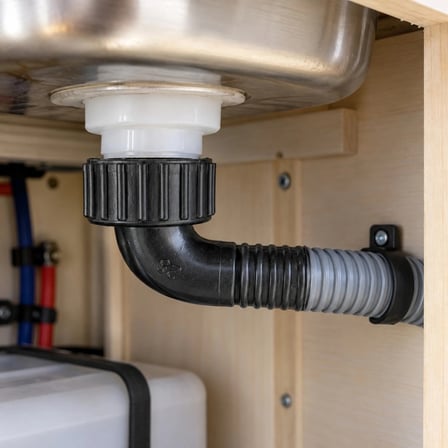 Can LP1602 90 Derece Su Gideri Düşürücü 38/25 mm Karavan Gider Dirseği (CNLP1602)