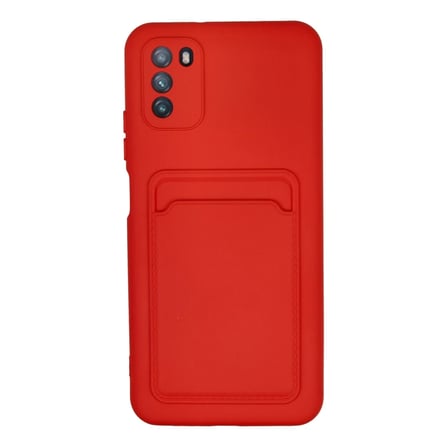 Xiaomi Pocophone M3 Kılıf Kelvin Kartvizitli Silikon - Kırmızı