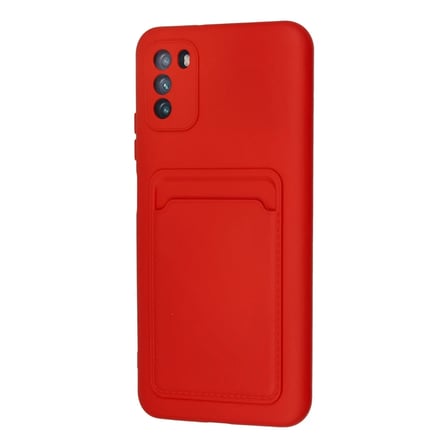 Xiaomi Pocophone M3 Kılıf Kelvin Kartvizitli Silikon - Kırmızı